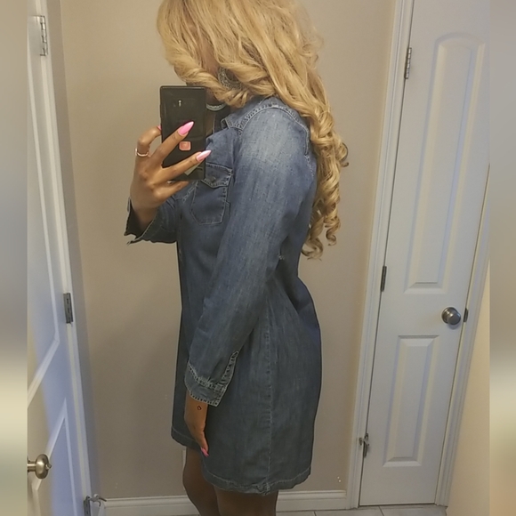 Denim Shirt Dress size Medium - Picture 5 of 12